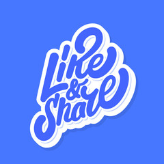 Like and Share. Vector banner.