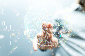 Business people silhouettes network team.