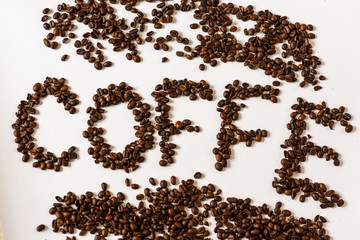 Coffee beans on a white background / Background