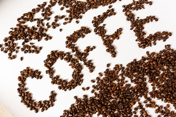 Coffee beans on a white background / Background