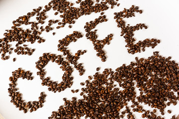 Coffee beans on a white background / Background