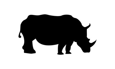 rhino silhouette on wildlife vector illustration design