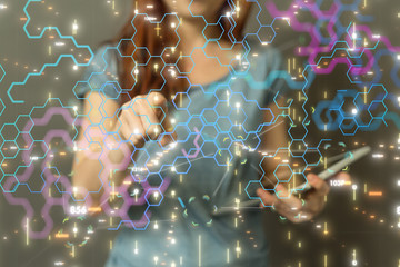 Big data visualization. Network connection structure