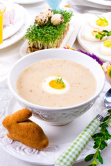 Easter in Polish: sour flour soup for Easter breakfast (Żurek)