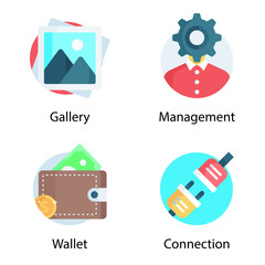 Bundle Of Colorful Flat Icons 