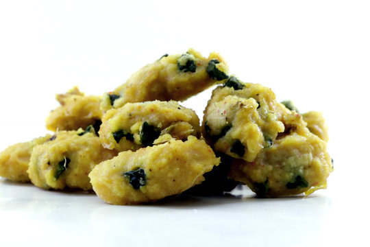 Cluster of home made tasty and healthy moong & urad dal masala vadi for preparing yummy recipe, India.