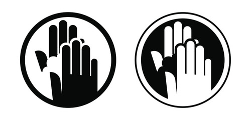 wash hand icon on white background