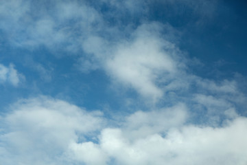 Beautiful blue sky with white clouds on sunny day