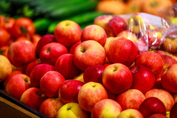 Naklejka na ściany i meble fruit apples in the store