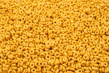 Corn-flakes background and texture. Top view.