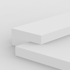 Fototapeta premium 3d gray white stage podium scene minimal studio background. Abstract 3d geometric shape object illustration render. Display for online business product.