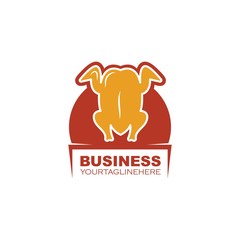 fried chicken icon logo illustration