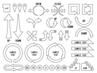 アイコンセット＿矢印＿手描風ライン