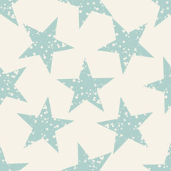 Abstract seamless pattern with grunge stars full of holes. Geometric background. Vector illustration.  