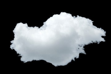 White clouds isolated on a black background