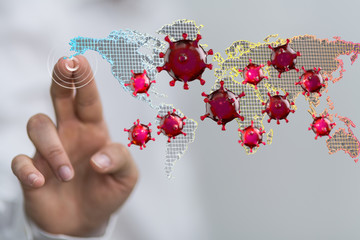 Coronavirus or Flu virus - Microbiology And Virology Concept.