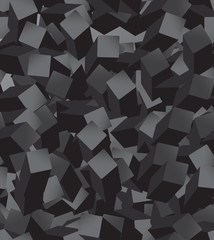 Abstract background. Noise structure with dark gray and black cubes