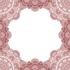 Abstract floral decorative frame for greeting card or invitation in ethnic style