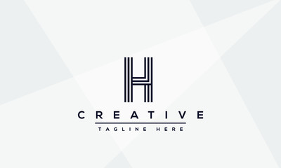 Modern creative letter H vector logo design. Minimalist H stylish monogram initial based icon.
