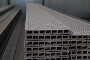 A plastic deck board is in stock. warehouse space