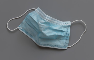 medical disposable face shield on gray background