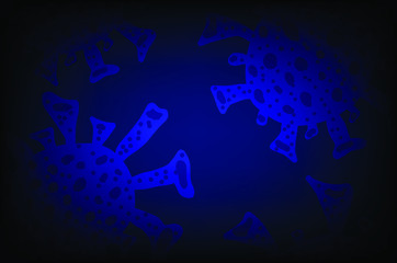 Virus Corona vectors. Corona Virus in Wuhan. Blue Background. Vector Illustration.