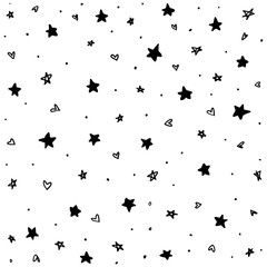Vector Star Pattern Background.pattern of star doodle.Star hand drawn.Vector EPS 10.