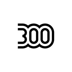 Number 300 vector icon design - obrazy, fototapety, plakaty