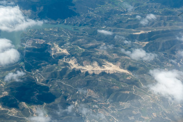 Aerial view to Landscape at 10,000 feet altitude