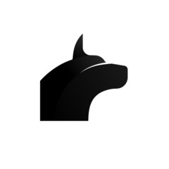 abstract dog's head for a logo