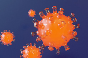 wizualizacja symboliczna obrazująca komórkę wirusa - obrazy, fototapety, plakaty