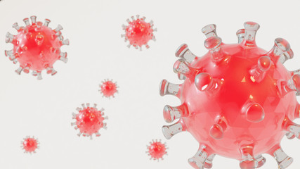 wizualizacja symboliczna obrazująca komórkę wirusa coronawirus covid 19 - obrazy, fototapety, plakaty
