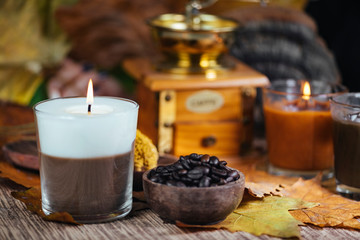 Scented Coffee and Vanilla Dual Color Aromatic Candle
