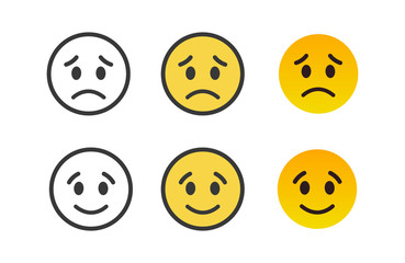 Happy and Sad emoji emotion icon. Good and Bad reaction.