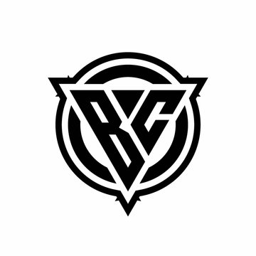 recommend clip art: BC logo with triangle shape and circle with outline rounded design template