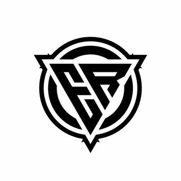 recommend clip art: ER logo with triangle shape and circle with outline rounded design template