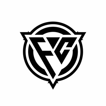 recommend clip art: FC logo with triangle shape and circle with outline rounded design template