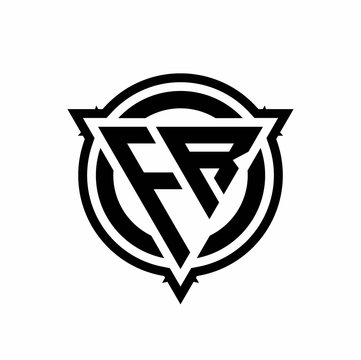 recommend clip art: FR logo with triangle shape and circle with outline rounded design template