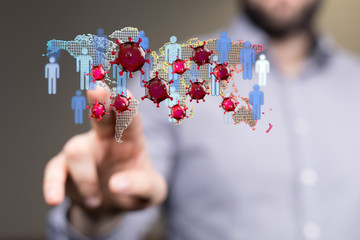 epidemic coronavirus 2019-nCoV, Novel Coronavirus Alert outbreak . Virus Covid 19-NCP. Spread of...