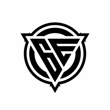 recommend clip art: GE logo with triangle shape and circle with outline rounded design template