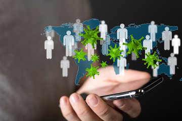 epidemic coronavirus 2019-nCoV, Novel Coronavirus Alert outbreak . Virus Covid 19-NCP. Spread of...