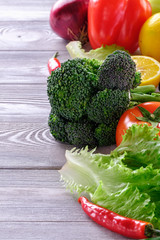 Healthy and wholesome food. Assorted fresh and juicy vegetables