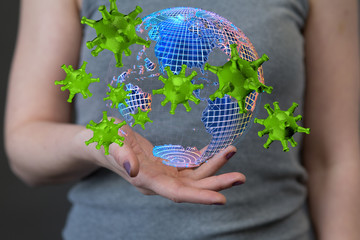 contagious coronavirus pandemic, dangerous virus outbreak 3d.