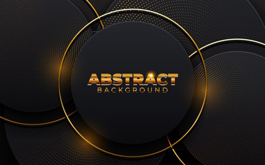 Black abstract minimalist background with a dark geometric shape. Modern design decoration textured luxury gradient geometric elements. Vector material texture premium concept wallpaper, cover, banner