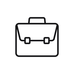 Briefcase line icon, linear style pictogram isolated on white. Suitcase, portfolio symbol.