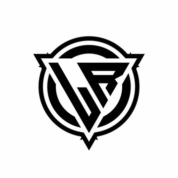 recommend clip art: LR logo with triangle shape and circle with outline rounded design template