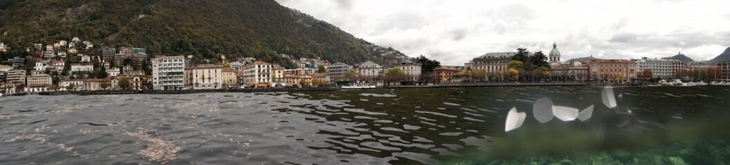 Fototapeta na wymiar Comer See. Comersee. Lago di Como. Lagh de Comm. Comosee.