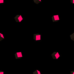 Fototapeta na wymiar Black cubes. 3D-modeling. Minimalism. Isolated on black background. Vector illustration for web design or print.