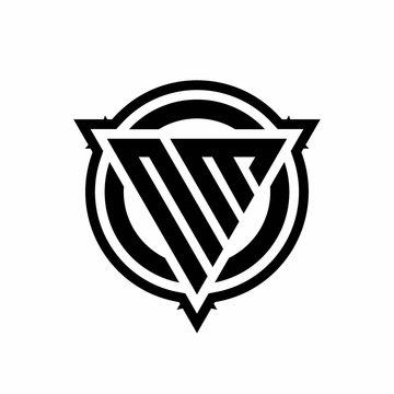 recommend clip art: NM logo with triangle shape and circle with outline rounded design template