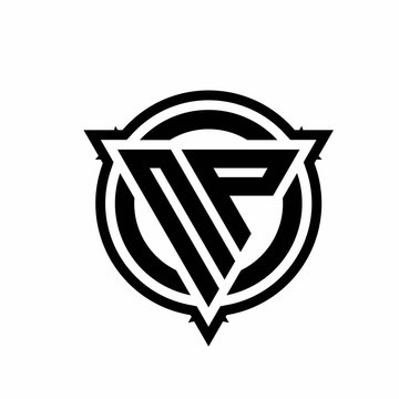 recommend clip art: NP logo with triangle shape and circle with outline rounded design template